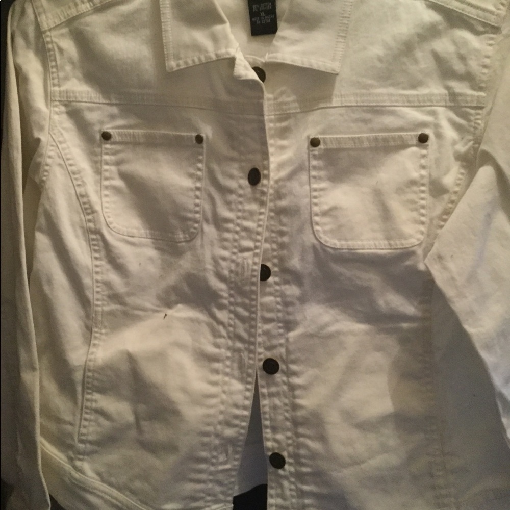 Ladies white denim jacket